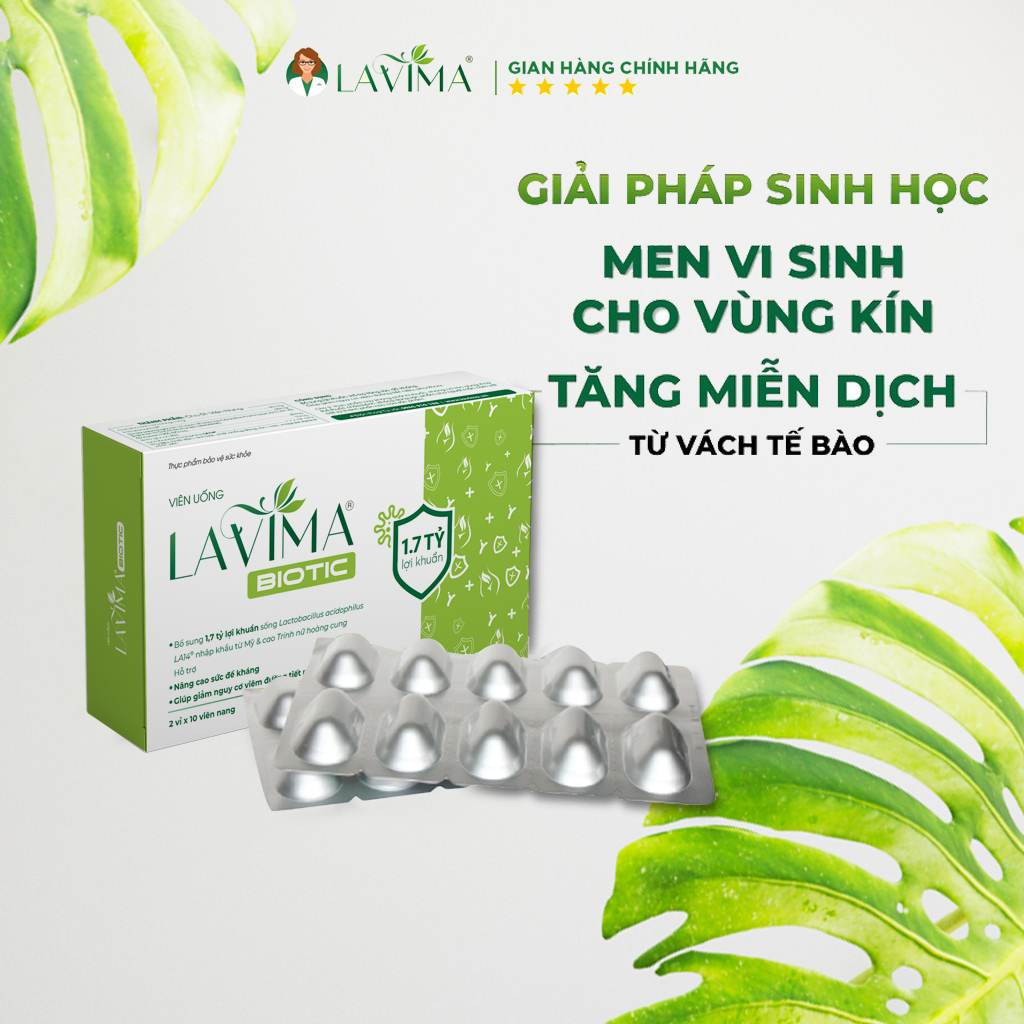 (Quà tặng không bán) Viên Uống Phụ Khoa, Men Vi Sinh Vùng Kín LAVIMA BIOTIC 20 Viên