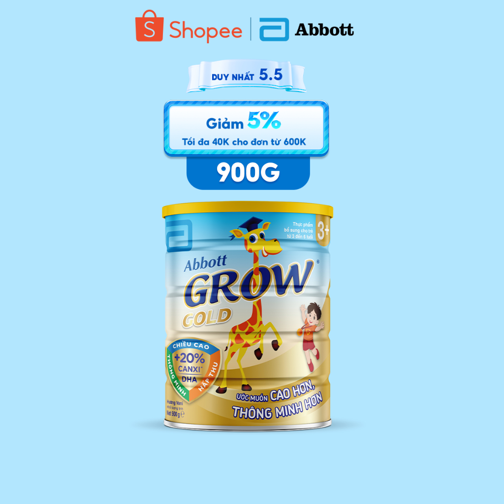 Sữa bột Abbott Grow Gold 3+ 900g