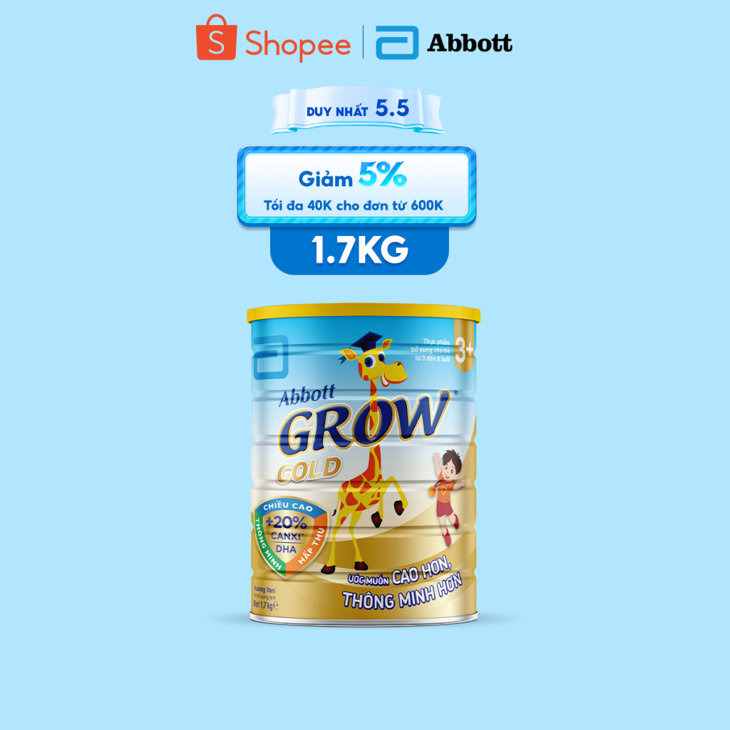 Sữa bột Abbott Grow Gold 3+ 1.7Kg