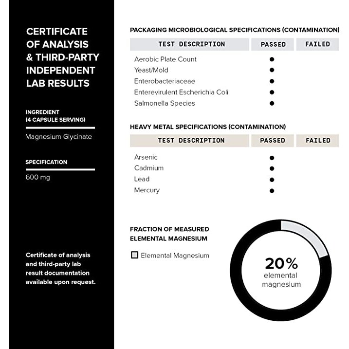 Toniiq Magnesium Glycinate 600mg - Viên uống bổ sung Magie giúp giảm stress, hỗ trợ sức khỏe tim mạch, cơ bắp 240 viên
