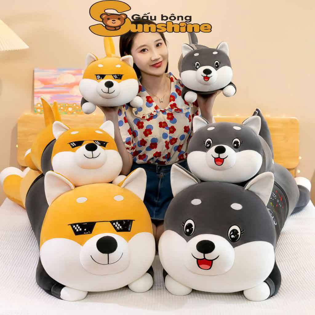 Gấu Bông Chó Cute, Chó Husky, Chó Ngáo, Chó Đeo Mắt Kính - Gấu Bông Sunshine