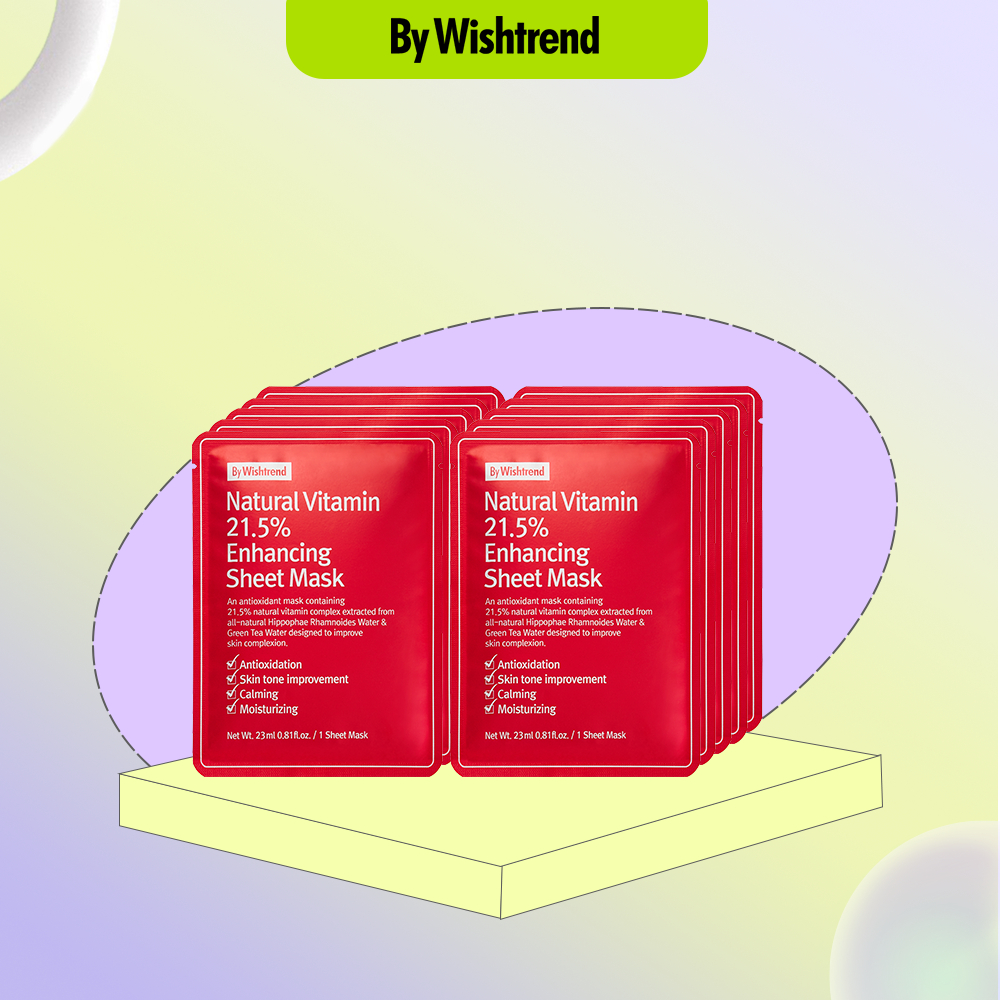 10 By Wishtrend mặt nạ giấy Natural Vitamin 21.5% Enhancing Sheet Mask 23ml