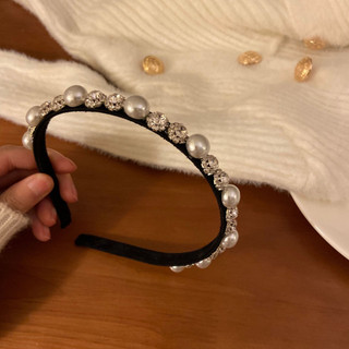 Cài tóc đính đá tiểu thư sang chảnh BT10 bờm tóc đính hạt trai Amor.accessories