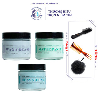 Sáp vuốt tóc Dauntless Wax Cream, Heavy Hold, Matte Paste 56gr cao cấp USA + Tặng