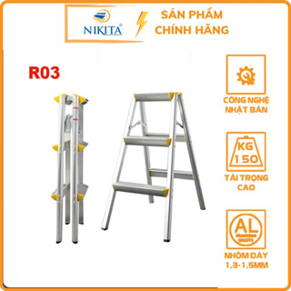 Thang ghế nhôm R03 gấp gọn, siêu nhẹ - Chính hãng NIKITA - Nhôm cao cấp