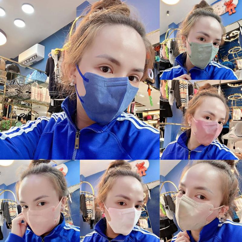 Túi 10 Cái Khẩu Trang KN95 Nội Địa Trung, Quai Cùng Màu
