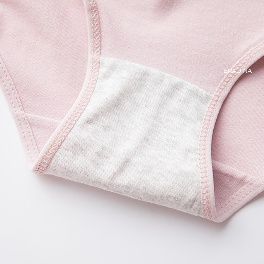 Combo 3 quần lót Cotton Bradina phối nơ, trơn màu, co giãn QLC8