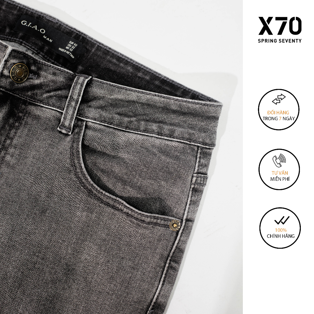Quần Jeans Nam Skinny Màu Xám Bạc Thời Trang X70 - 11650015