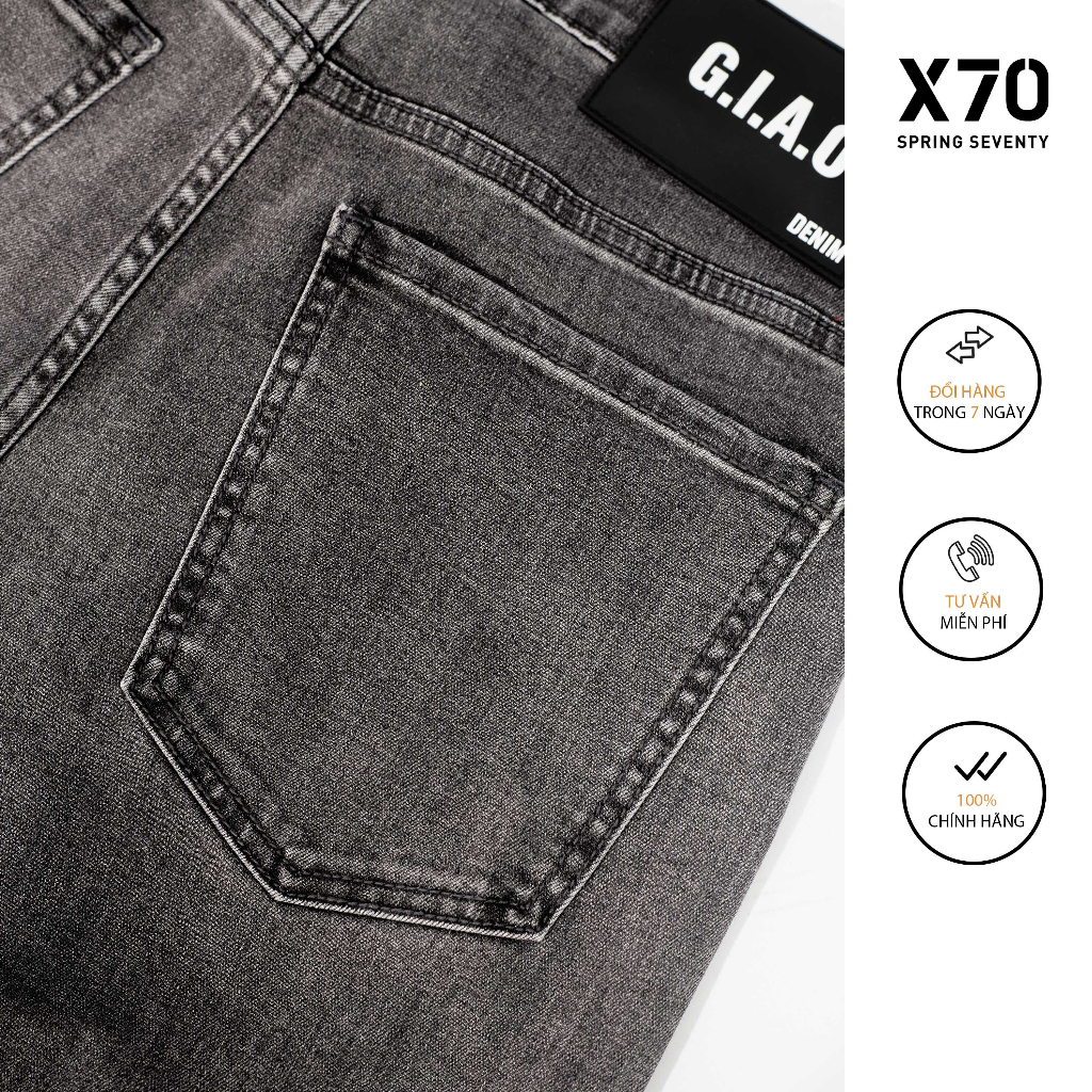 Quần Jeans Nam Skinny Màu Xám Bạc Thời Trang X70 - 11650015