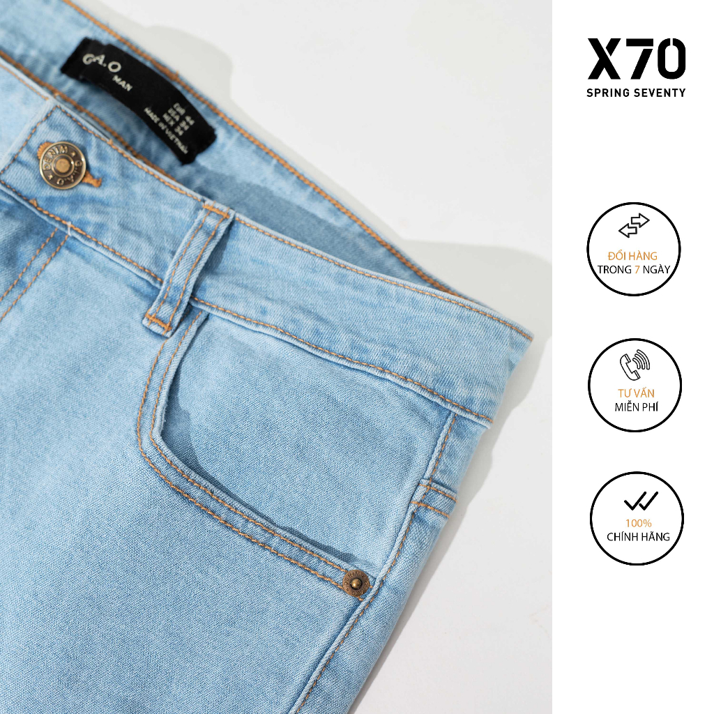 Quần Jeans Nam Skinny Màu Xanh Bạc Thời Trang X70 - 11650021