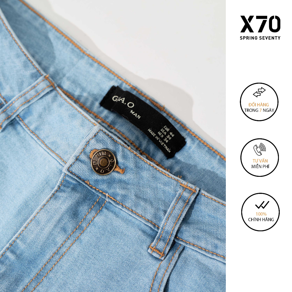 Quần Jeans Nam Skinny Màu Xanh Bạc Thời Trang X70 - 11650021