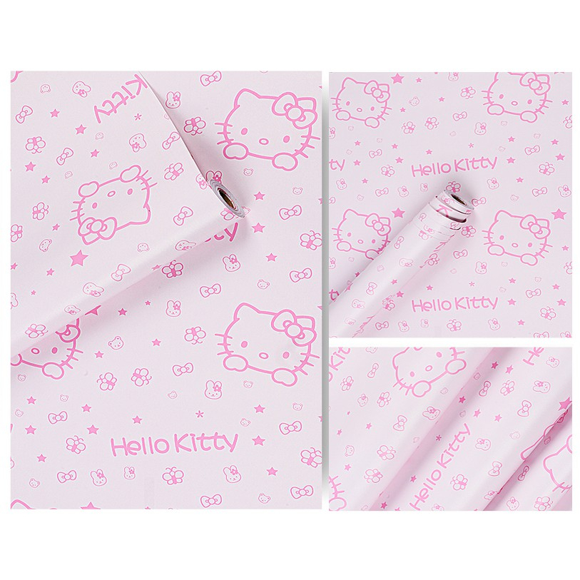 Combo cuộn 10 mét giấy dán tường BỘ SƯU TẬP HELLO KITTY XINH KHỔ 45CM