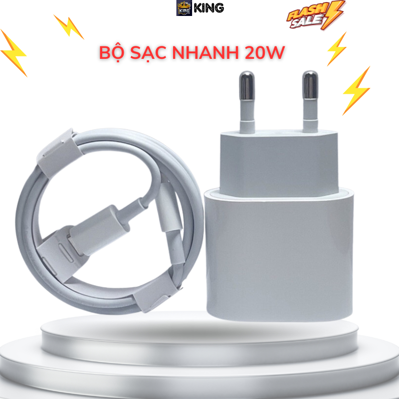 Bộ sạc nhanh pd 20w, Củ sạc nhanh, cáp sạc nhanh, hỗ trợ sạc 50% pin chỉ 30 phút