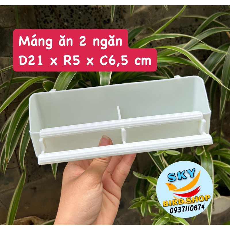 Máng ăn 2 ngăn cho chim cảnh