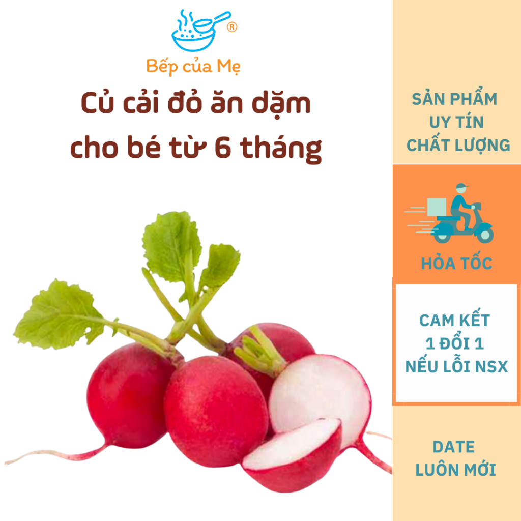 Củ cải đường tươi nấu ăn dặm cho bé từ 6 tháng, gói 20g, Shop Bếp Của Mẹ