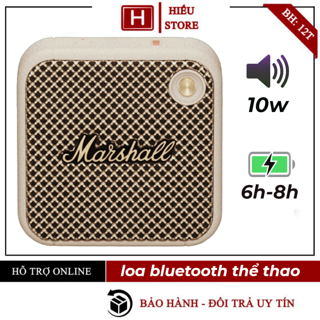 Loa bluetooth mini bass mạnh , loa marshall willen bản mới chính hãng không dây , dành cho thể thao , tiện lợi nhỏ gọn.