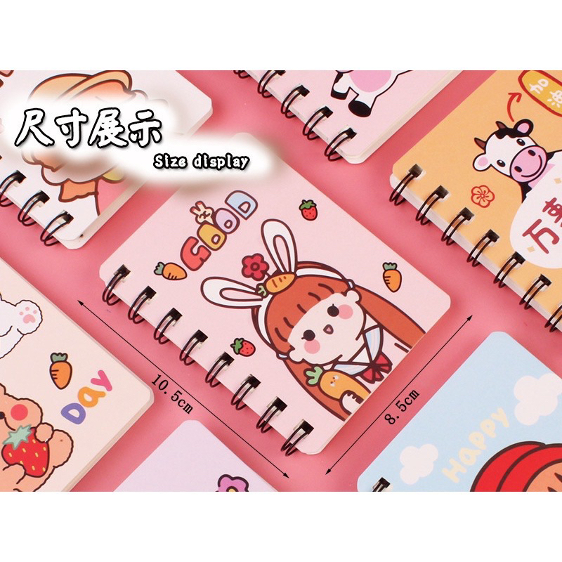Sổ tay lò xo A7 mini cầm tay hình cute dễ thương 160 trang