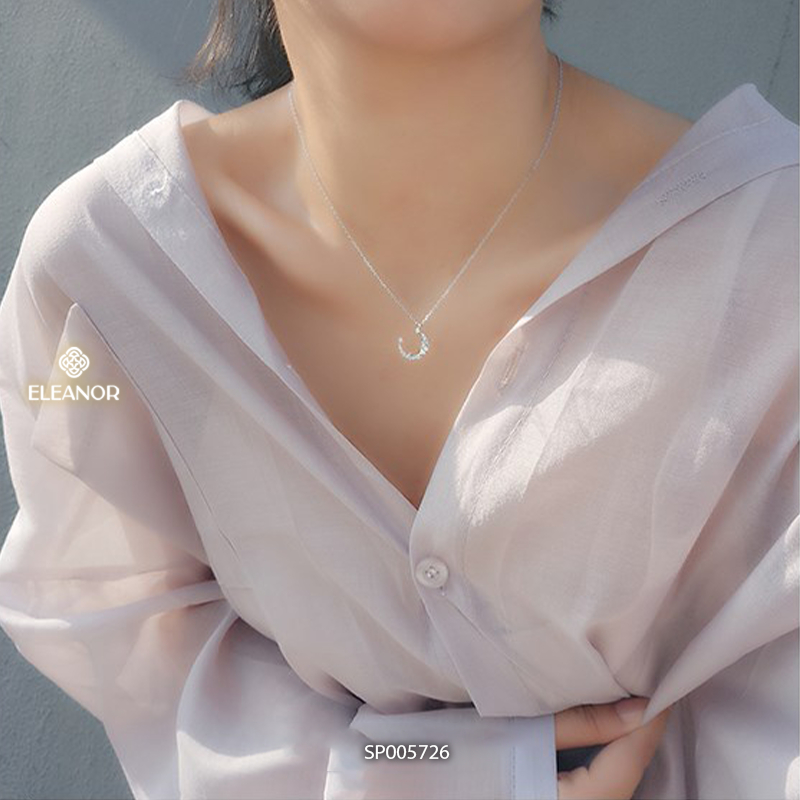 Dây chuyền nữ Eleanor Accessories thiết kế hình mặt trăng đính đá phụ kiện trang sức 5726