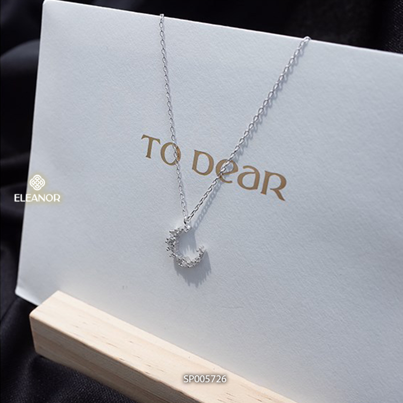 Dây chuyền nữ Eleanor Accessories thiết kế hình mặt trăng đính đá phụ kiện trang sức 5726