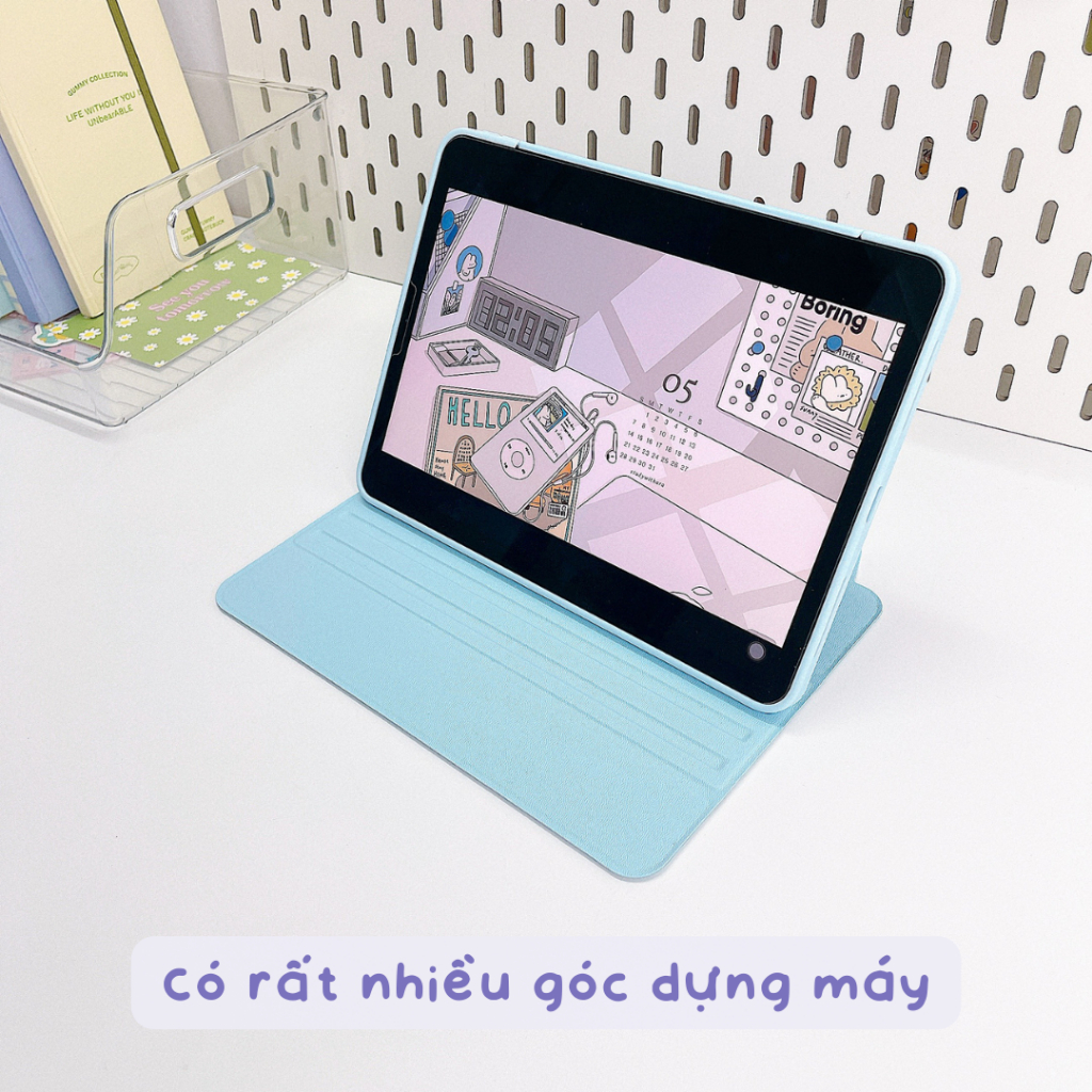 [Mẫu mới 2023] Ốp Case Bao Da Máy Tính Bảng Xoay Ngang Dọc Có Thể Tách Rời Tiện Lợi Nhiều Màu