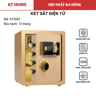 Két sắt khoá điện tử - khoá vân tay thông minh an toàn và bảo mật kích thước 45x38x33cm