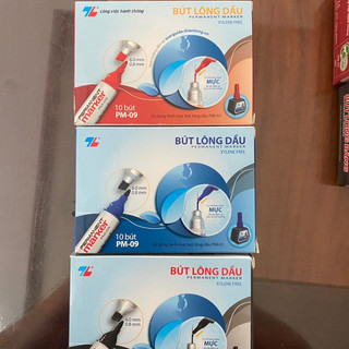 Nguyên hộp 10 cây bút lông dầu lớn thiên long pm09 chính hãng