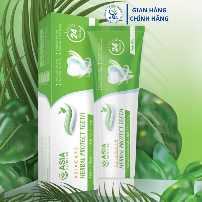 Kem đánh răng dược liệu Asia 80g giúp hết ê buốt và chảy máu chân răng