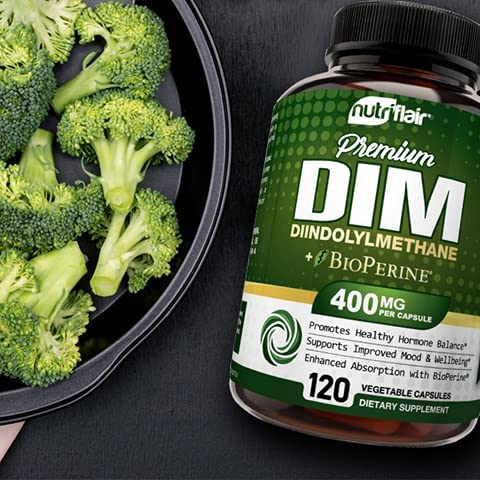 NutriFlair Premium Dim & Bioperine 400mg - Viên uống cân bằng hormone, chuyển hóa estrogen, giảm mụn và PCOS 120 viên