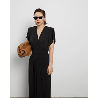 Váy cổ v nhún ly eo đôn vai ngắn tay Eclipse Clothing