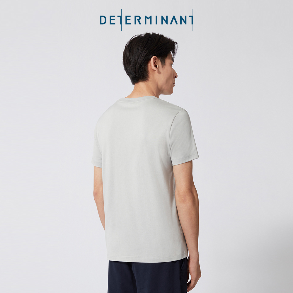 Áo thun nam cổ tròn DETERMINANT Smile to life màu Light Grey - Light Grey [DETT02]