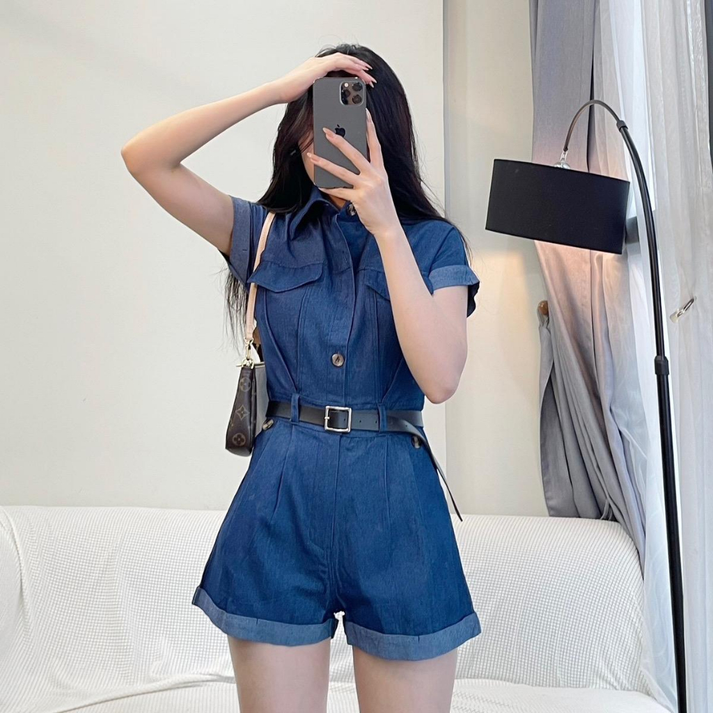Jumsuit Denim có kèm belt (40-80kg)