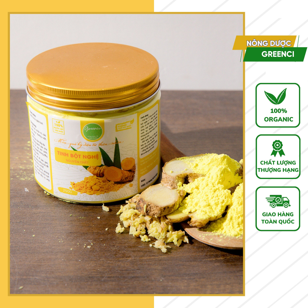 Tinh bột nghệ nguyên chất GREENCI nhiều curcumin tốt cho sức khoẻ và phụ nữ sau sinh