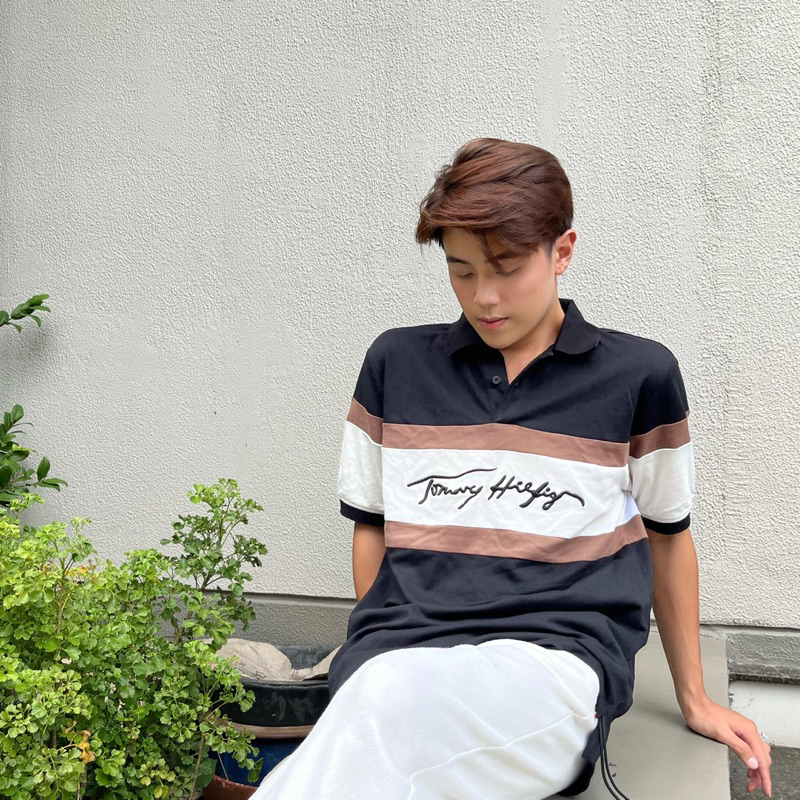 Áo Thun Polo Tommy Hilfiger chữ thêu xuất dư xịn