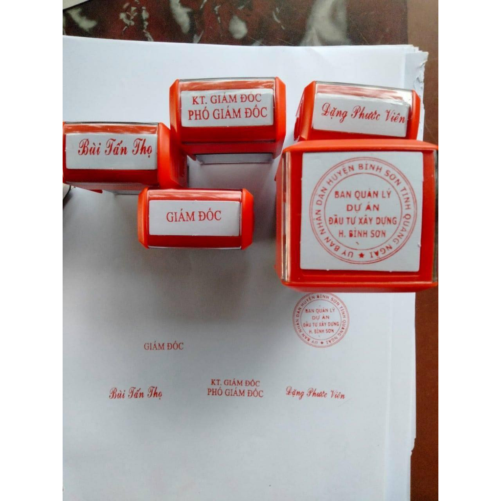 Khắc con dấu logo theo yêu cầu. Dấu TD-V3815 khắc hình tròn ¤36mm