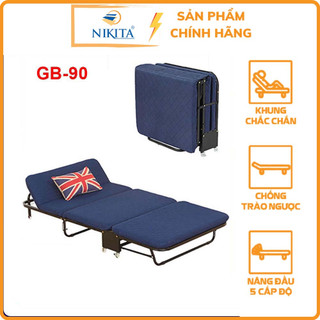 Giường ngủ gấp gọn NIKITA màu xanh - xám  kích thước nhỏ gọn, tiện lợi - Hàng chính hãng NIKITA