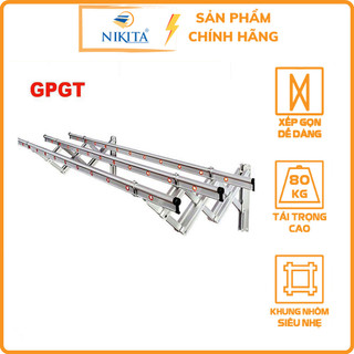 Giàn phơi thông minh - Giàn phơi gắn tường - 100% nhôm không rỉ - Tải trọng 80kg - Hàng chính hãng NIKITA