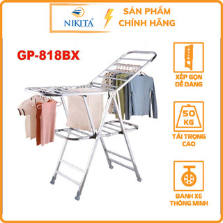 Giàn phơi đồ inox xếp gọn NIKITA 818ABX có bánh xe