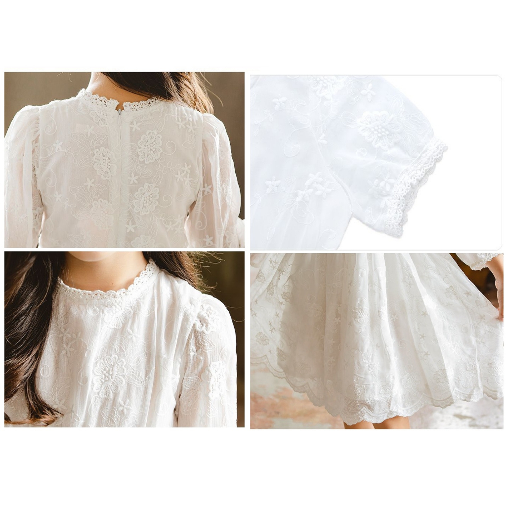 Váy đầm xoè ren trắng công chúa cho bé gái . Mã hàng NK0108