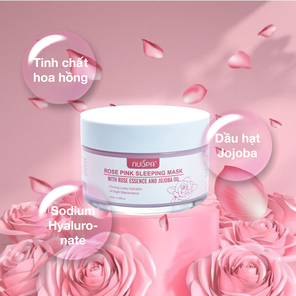 Mặt nạ ngủ hoa hồng cấp ẩm chuyên sâu , ngăn ngừa quá trình lão hóa da Rose Pink Sleeping Mask NUSPA 120ml |NuspaVietNam | BigBuy360 - bigbuy360.vn