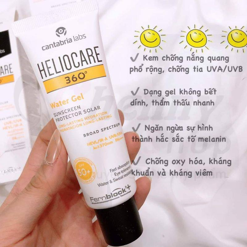 Kem Chống Nắng Giảm Mụn Heliocare 360 Water Gel Spf50+cho mọi loại da xuất xứ Tây Ban Nha dung tích 50ml