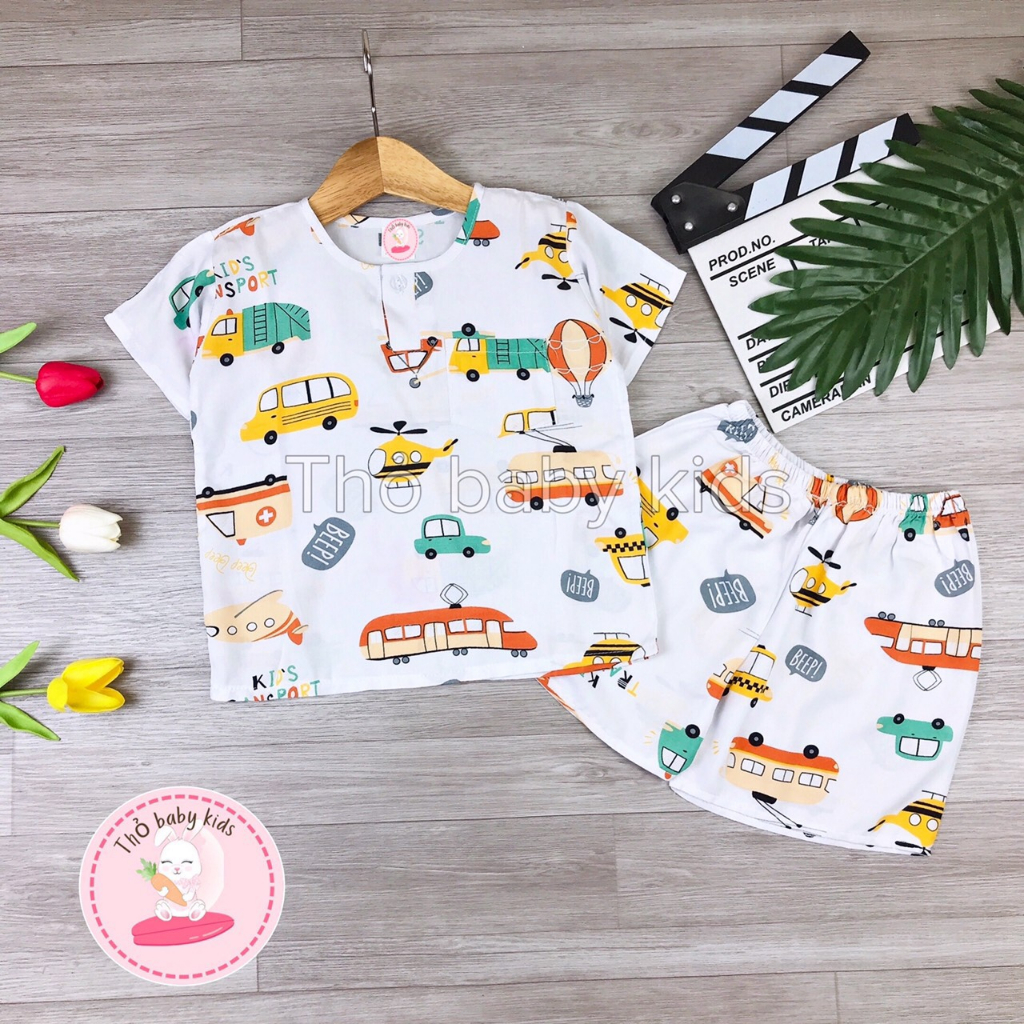 cộc tay quần đùi cho bé trai vải tole ,lanh mềm mướt thỏ baby kids
