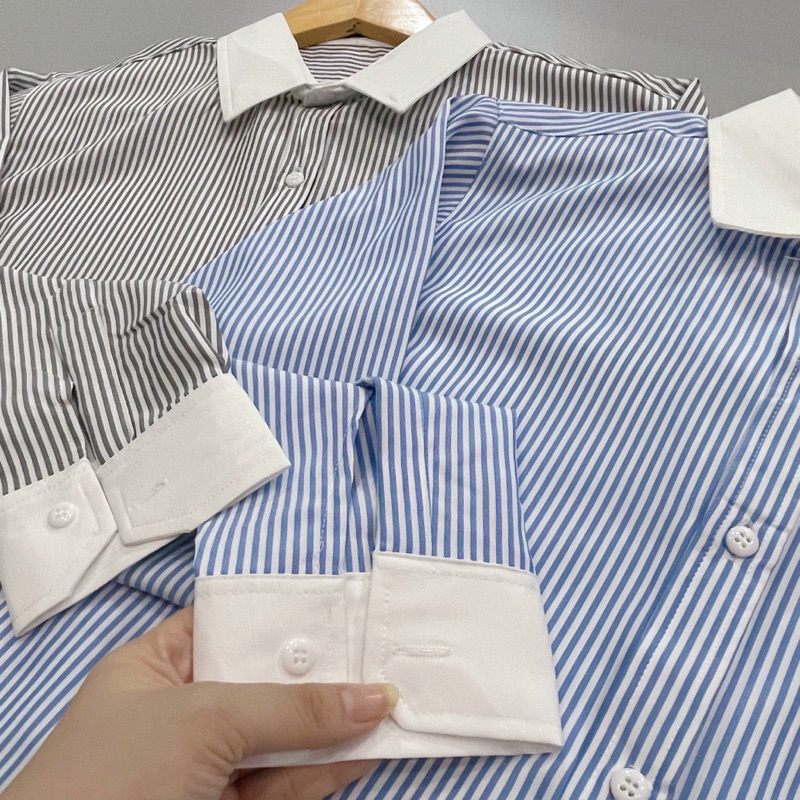 Áo sơ mi nam tay dài KATE LỤA KẺ SỌC DỌC SMTD