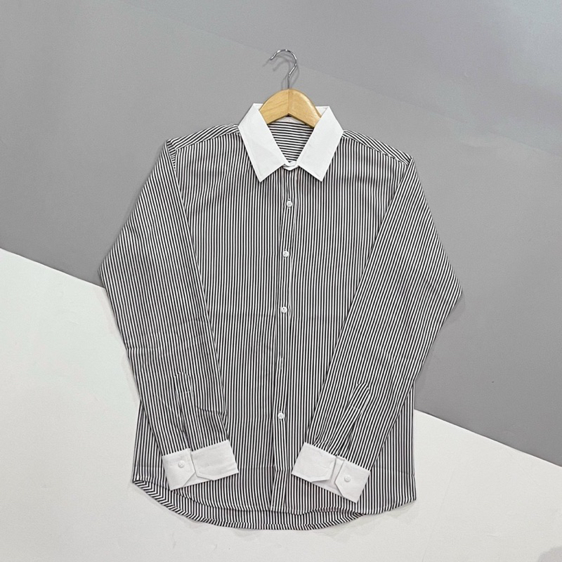 Áo sơ mi nam tay dài KATE LỤA KẺ SỌC DỌC SMTD