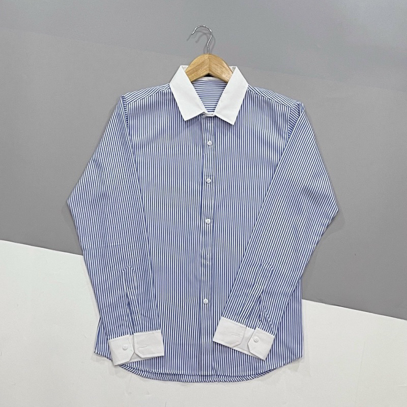 Áo sơ mi nam tay dài KATE LỤA KẺ SỌC DỌC SMTD