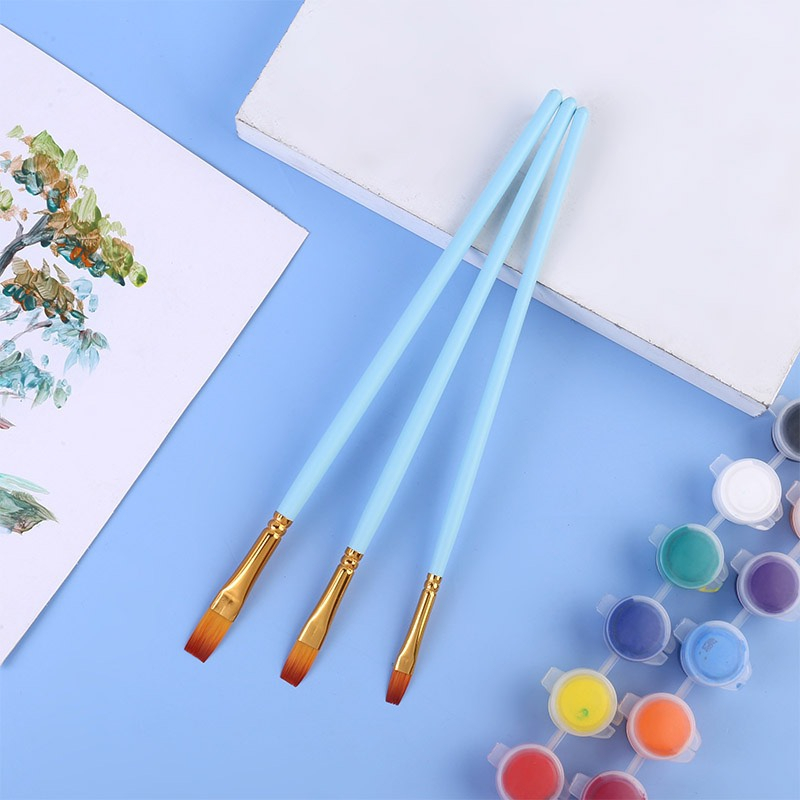 Set cọ vẽ màu nước phổ thông  Pastel 3 Mint Pink Blue màu sơn dầu tranh tường số hoá