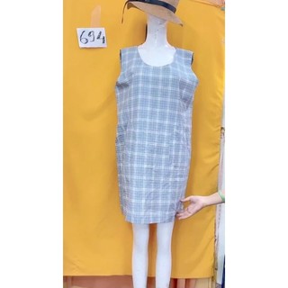 đầm sơmi caro form suông. S694