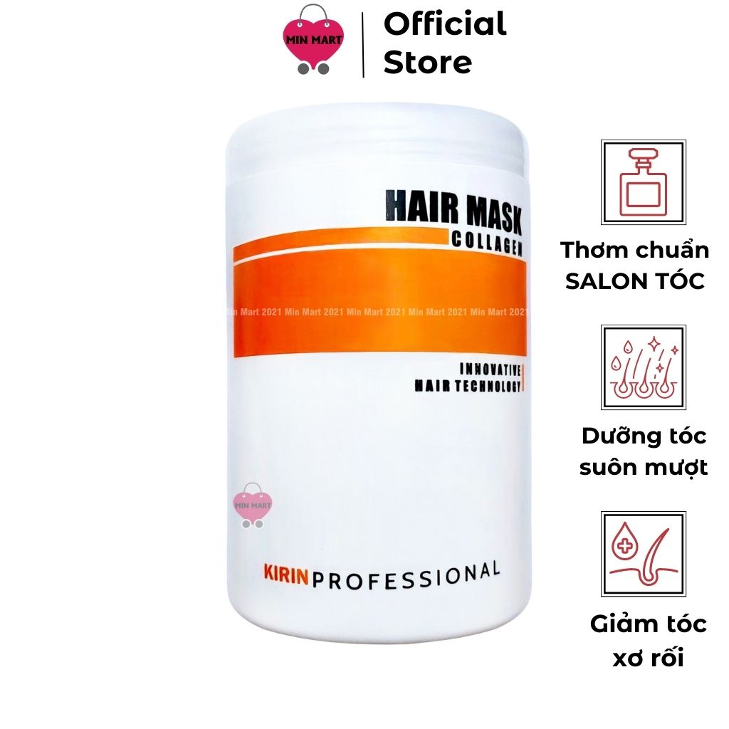 Kem ủ tóc Kirin Treament Collagen 1000ml phục hồi tóc hư tổn khô xơ hấp dầu dưỡng tóc suôn mềm