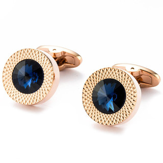 Măng sét cufflinks hình tròn mặt đá