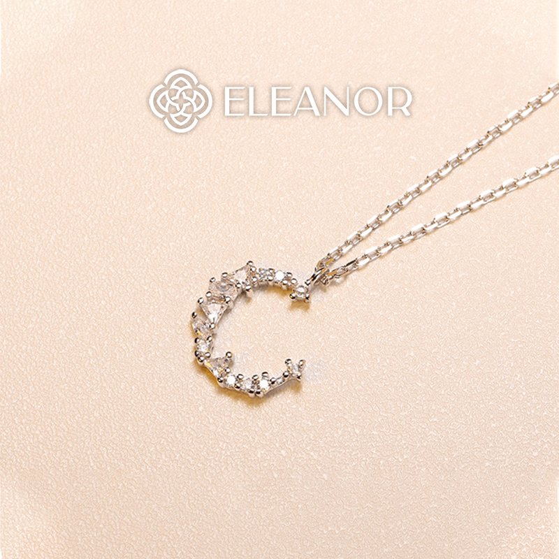 Dây chuyền nữ Eleanor Accessories thiết kế hình mặt trăng đính đá phụ kiện trang sức 5726