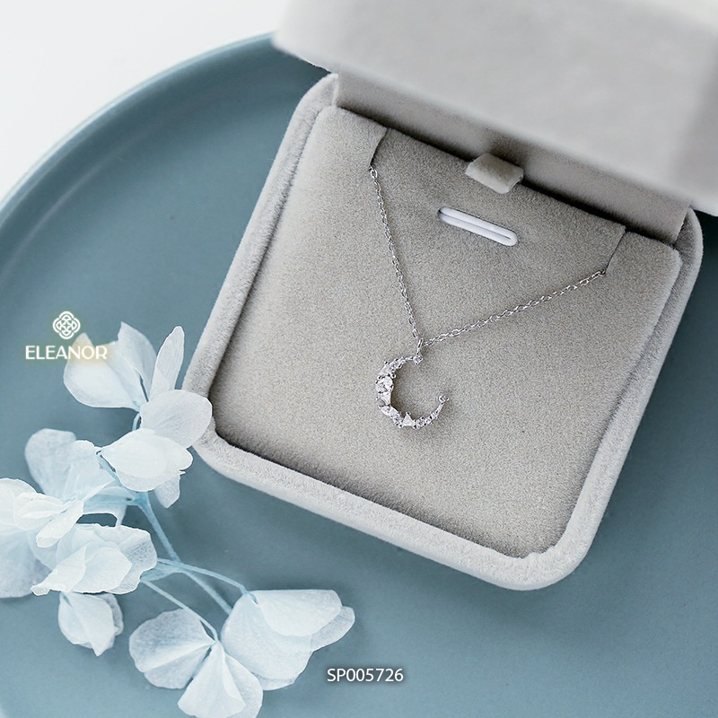 Dây chuyền nữ Eleanor Accessories thiết kế hình mặt trăng đính đá phụ kiện trang sức 5726